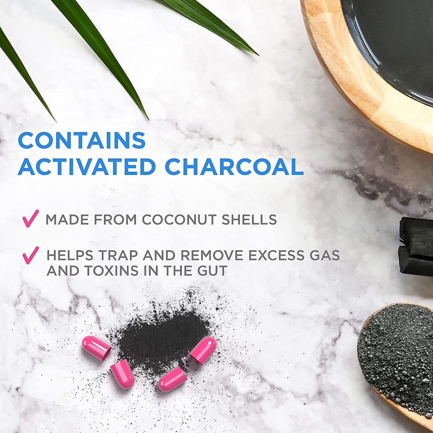 CharcoCaps Activated Charcoal AntiGas and Bloating Relief Detoxifying