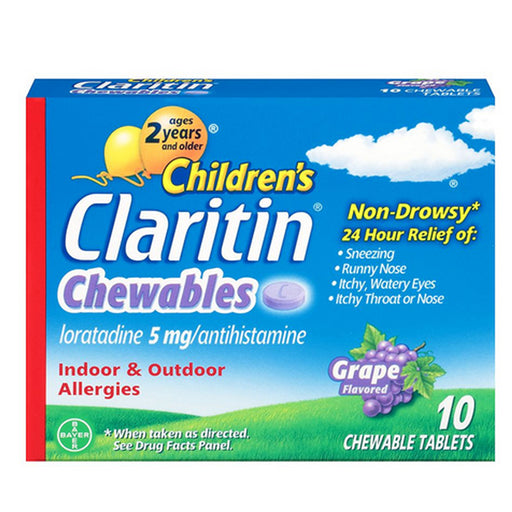 Buy Bayer Healthcare Claritin Children's 24 Hour Allergy Relief Grape Chewable Tablets 10 Count  online at Mountainside Medical Equipment