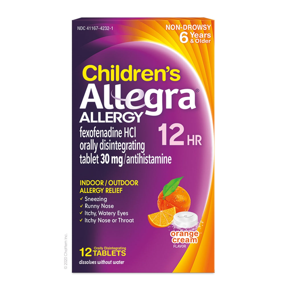 Buy Chattem Allegra Children's Allergy 12 Hour 30mg Dissolving Tablets Orange Cream Flavor 12 ct  online at Mountainside Medical Equipment