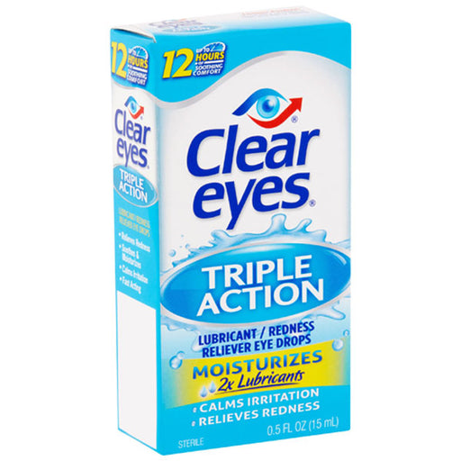 Lubricating Eye Drops | Clear Eyes Triple Action Relief Lubricating Eye Drops