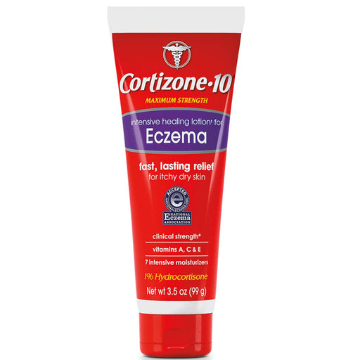 Eczema Relief Cream | Cortizone 10 Intensive Healing Eczema Lotion Maximum Strength 1% Hydrocortisone with Vitamins A, C & E