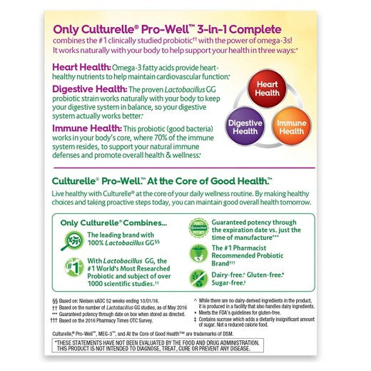 Buy I-Health Culturelle Pro-Well 3-in-1 Complete Probiotics with Omega 3s  online at Mountainside Medical Equipment