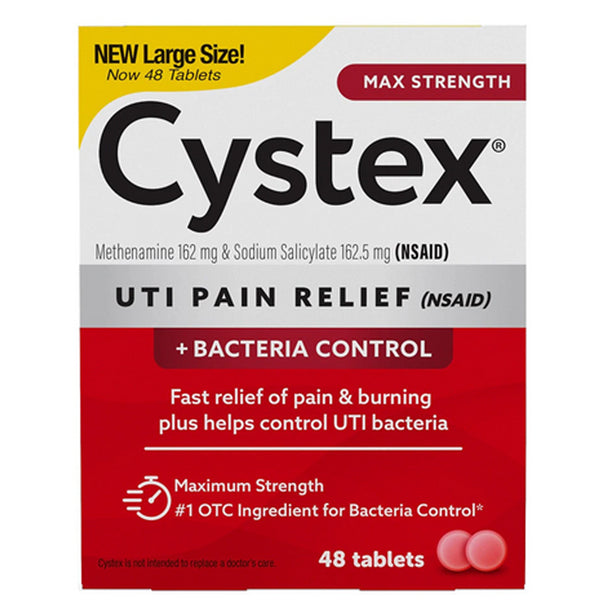 Cystex Urinary UTI Pain Relief Tablets with Bacteria Control, 48 Count —  Mountainside Medical