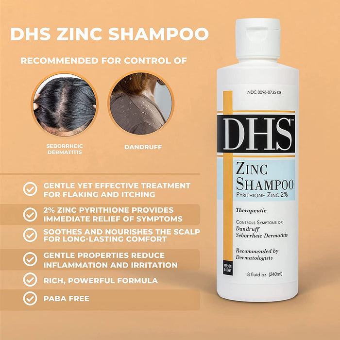 DHS Therapeutic Zinc Shampoo for Psoriasis Dermatitis Dandr — Mountainside Medical Equipment