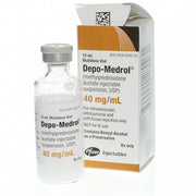 Depo-Medrol Injection 40 mg for inflammation relief, corticosteroid treatment, and pain management in orthopedic conditions.