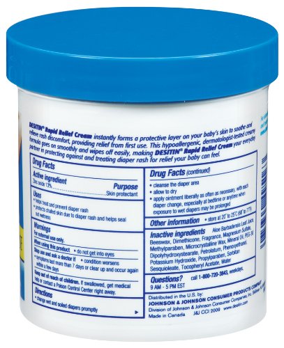 Buy Johnson and Johnson Consumer Inc Desitin Rapid Relief Cream Large Jar 16 oz  online at Mountainside Medical Equipment