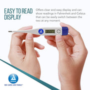 Digital Oral Thermometer, Fahrenheit or Celsius, Audible Alert, Automatic Shut Off Default Title