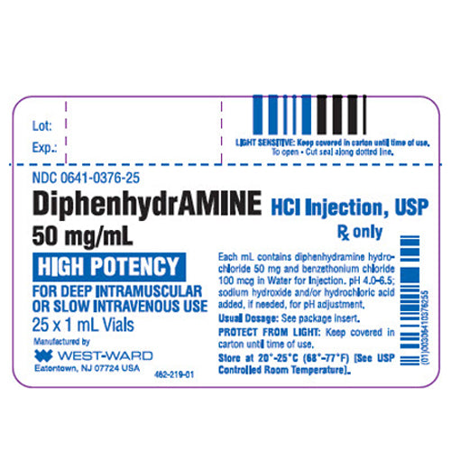 Diphenhydramine Injection by Hikma Product label