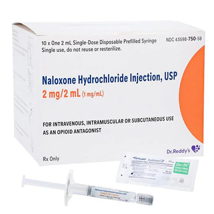 Naloxone HCl for Injection 1 mg/mL Prefilled Syringe 2 mL 10 Per Box b ...