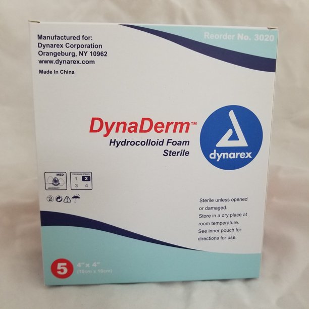 Buy Dynarex DynaDerm 4" x 4" Hydrocolloid Thin Foam Dressing 10/bx  online at Mountainside Medical Equipment