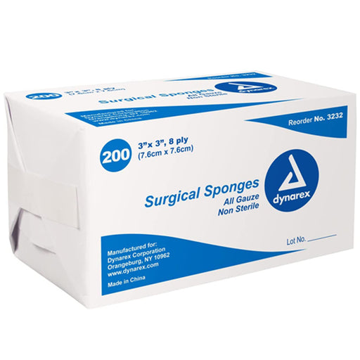 Buy Dynarex Gauze Surgical Sponges, Non-Sterile, 200/Bag used for Non Sterile Gauze Sponges