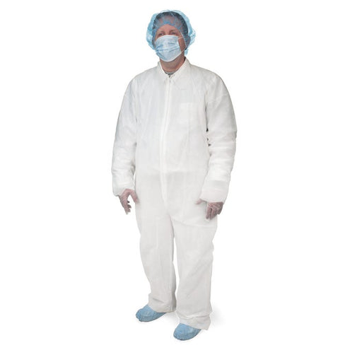 Shop for Full-Length Disposable Coveralls Fluid Resistant Protection, Universal Size, 25/Case used for Protective Suit