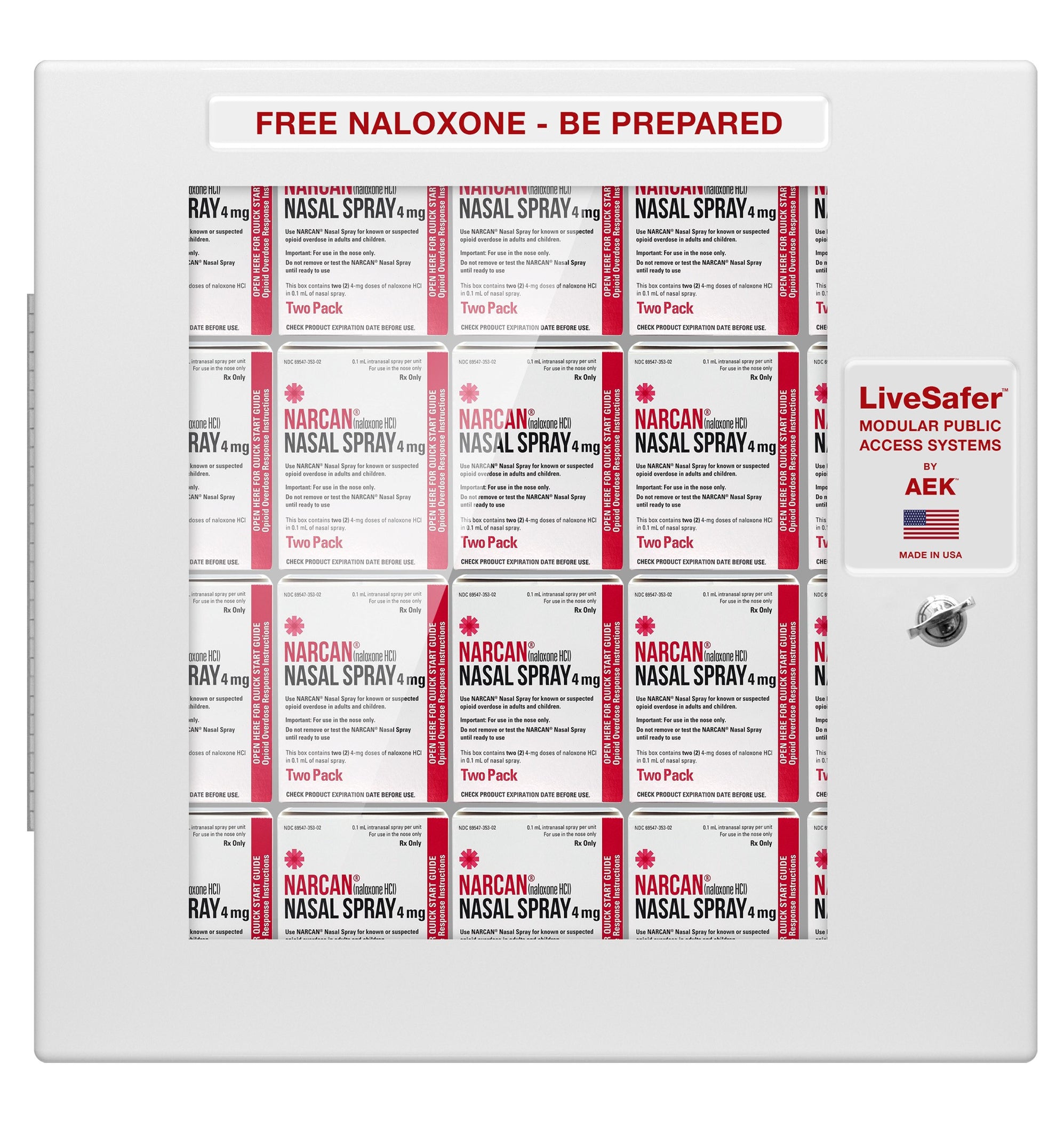 Empty Narcan Indoor Storage Cabinet- Wall Mounted — Mountainside Medical