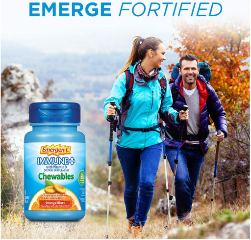 Buy Glaxo Smith Kline Emergen-C Immune+ Chewables 1000mg Vitamin C with Vitamin D Tablet Orange Blast Flavor, 42 Count  online at Mountainside Medical Equipment