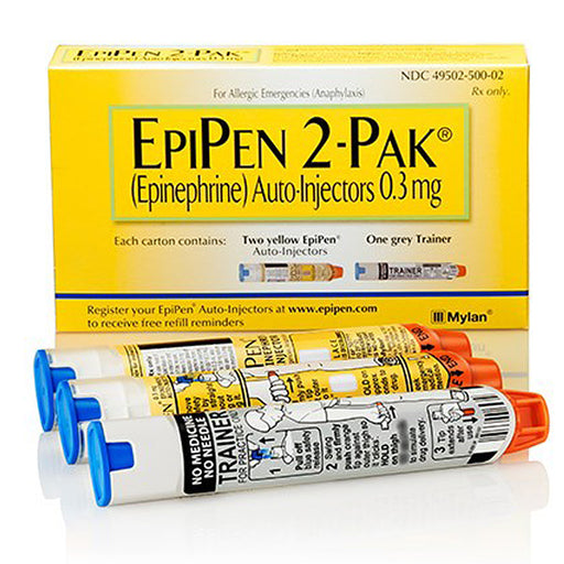 , | EpiPen 2 Pak Epinephrine Injection 0.3 mg Auto-Injector for Adults (2 Pack)