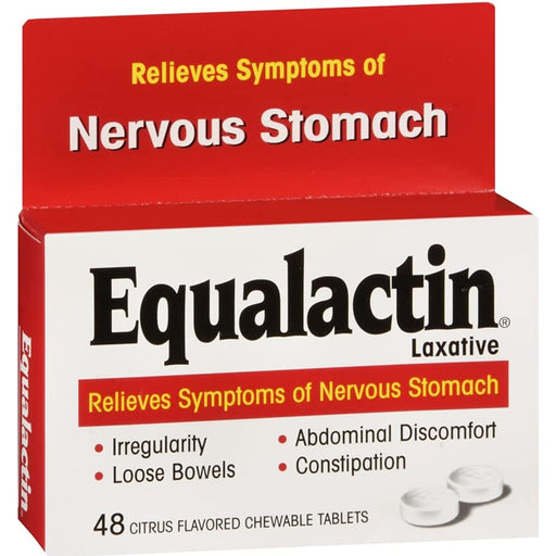 Laxatives, | Equalactin Chewable Laxative for Nervous Stomach & Constipation 48 Count