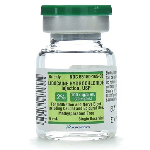 Lidocaine for Injection 2%, Single Dose 5 mL Vials 10/pack