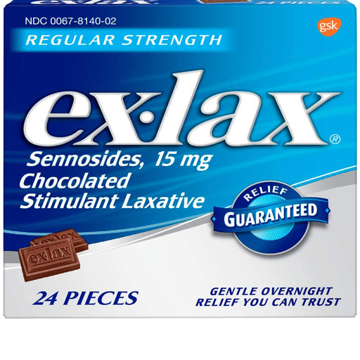 Buy Glaxo Smith Kline Ex-Lax Chocolate Chewables Gentle Stimulant Laxative 24 Count  online at Mountainside Medical Equipment
