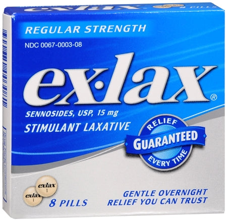 Buy Glaxo Smith Kline Ex-lax Regular Strength Constipation Relief 8 pills  online at Mountainside Medical Equipment