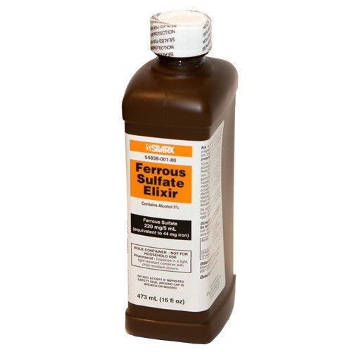 Iron Deficiency Treatment | Ferrous Sulfate Iron Supplement Elixir Liquid 473 mL