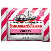 Fisherman's Friend Sugar Free Cough Lozenges, Cherry, for soothing relief and respiratory health support.