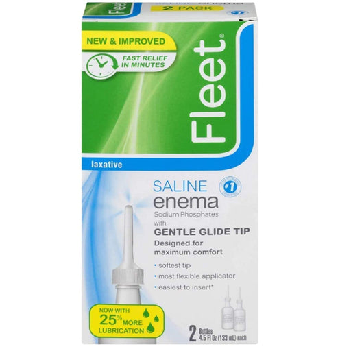 Enemas, | Fleet Adult Saline Enema Sodium Phosphate with Gentle Glide Tip, Twin Pack