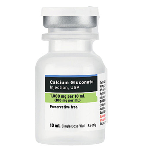 Buy Fresenius Kabi Fresenius Calcium Gluconate for Injection 1000mg per 10 ml vial Multiple-Dose vials 10 mL x 25/Tray  online at Mountainside Medical Equipment