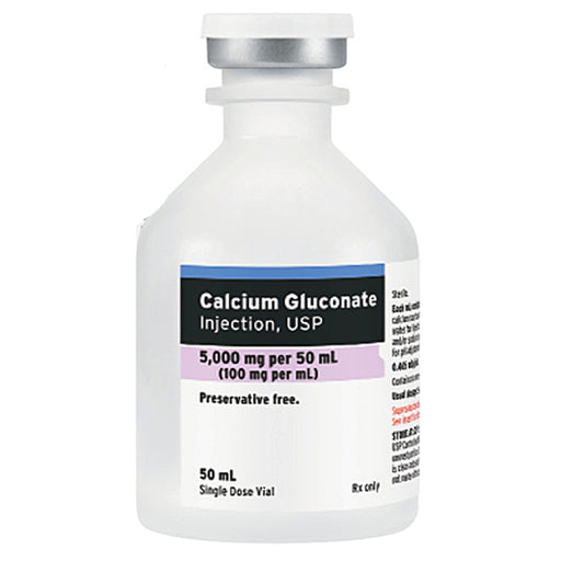 Buy Fresenius Kabi Fresenius Calcium Gluconate for Injection 5000mg per 50 ml vial Single-Dose vials 50 mL x 25/Tray  online at Mountainside Medical Equipment