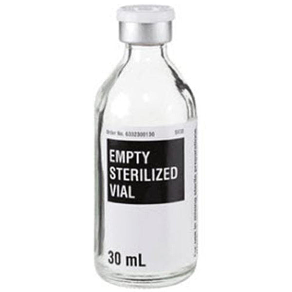 Sterile Empty Vials | Fresenius 30 mL Empty Glass Vial, Sterile, Clear 25/Tray