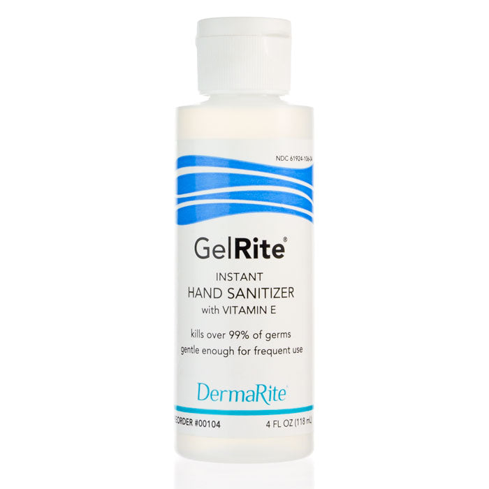 Instant Hand Sanitizer | GelRite Hand Sanitizer Gel with Vitamin E 4oz. Bottle