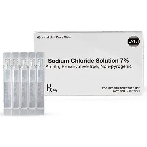 Buy Mylan Pharmaceuticals Sodium Chloride for Inhalation Solution 7% Sterile 4 mL Vial, 60 Per Box (Rx)  online at Mountainside Medical Equipment
