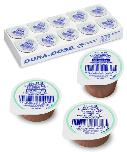 Buy Pharmaceutical Associates, Inc Guaifenesin Expectorant Oral Solution UD for Institutional Use 100ct  online at Mountainside Medical Equipment