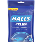 Halls Cough Drop Lozenges Mentho Lyptus Flavor 30 Count for soothing cough relief and respiratory support.
