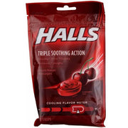 Cherry-flavored Halls Cough Drops Lozenges, 30 count, for soothing relief and enhanced respiratory health