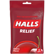 Cherry-flavored Halls Cough Drops Lozenges, 30 count, for soothing relief and enhanced respiratory health