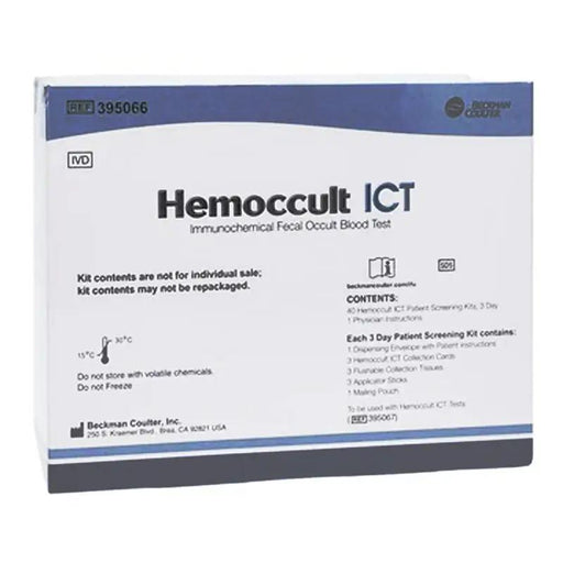 Fecal Occult Stool Tests | Hemoccult ICT Patient Collection Screening Kit Colorectal Cancer Screening Fecal Occult Blood Test (iFOB or FIT) 40 Patient Screening Kits Per Box