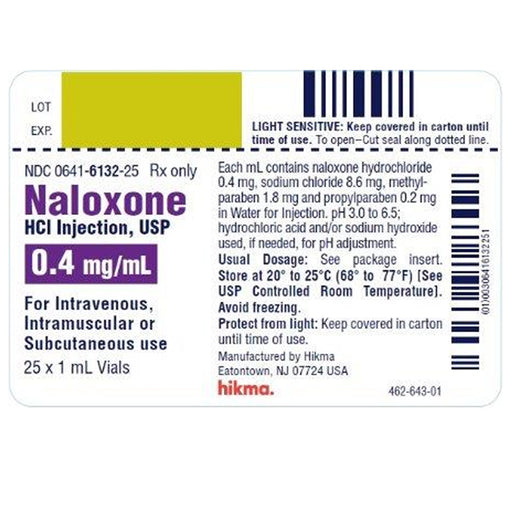 Buy Himka Injectables Himka Naloxone Hydrochloride for Injection 0.4 mg SDV 1 mL Vials x 25 Per tray  online at Mountainside Medical Equipment