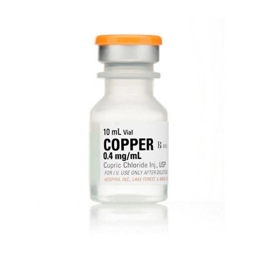 Copper (Cupric Chloride) for Injection 10mL, 25/Tray — Mountainside Medical Equipment
