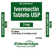 Image of Ivermectin 3 mg Tablets, used for treating parasitic infections, depicted in a blister pack to ensure precise dosage and safe treatment.