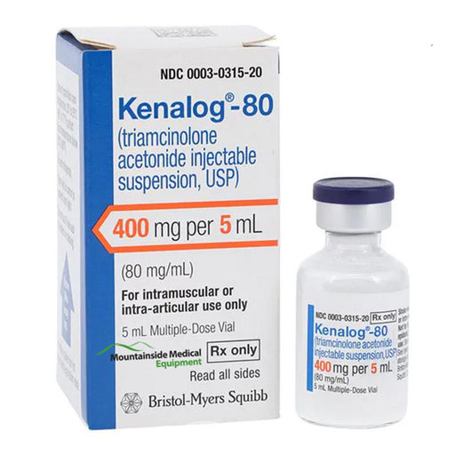 Synthetic Glucocorticoid Corticosteroid | Kenalog 80 Injection Triamcinolone Acetonide Suspension (80 mg/mL) 5 mL Multiple-Dose Vial (Rx)