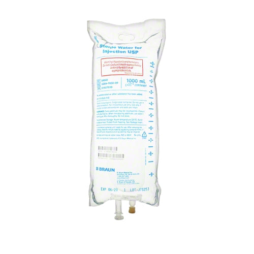 Buy B Braun Sterile Water for Injection IV Solution Bag 1000ml - B Braun   (Rx)  online at Mountainside Medical Equipment