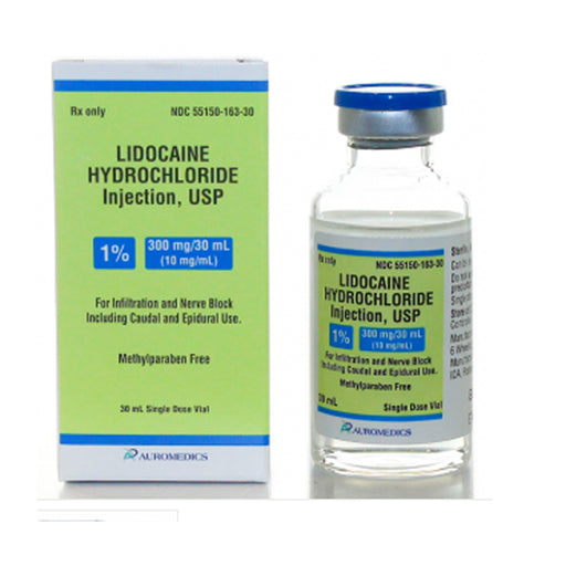 Local Anesthetic | Lidocaine 1% Hydrochloride For Injection 30mL Single-Dose Vial, Auromedics (Rx)