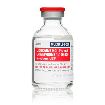 Lidocaine for Injection, | Lidocaine HCL 2% and Epinephrine 1% 1:100,000 for Injection 30 mL Multiple Dose, 25/Pack (Rx)