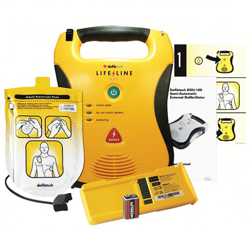 Defibrillator, | Defibtech Lifeline AED Semi-Automatic Defibrillator with Semi-Auto, Adult 150J/Pediatric 50J