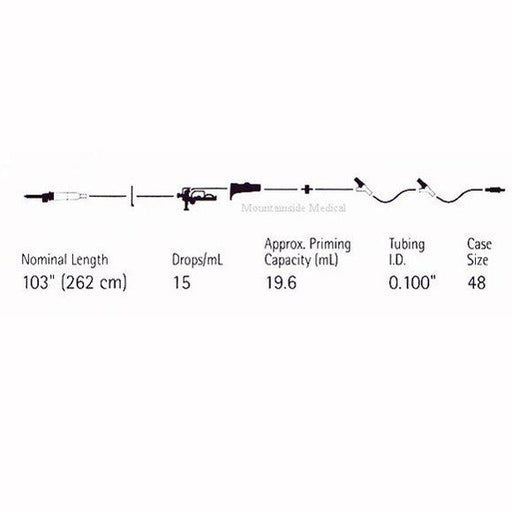 Buy Hospira Lifeshield Primary IV Set 15 Drop 2 CLAVE Injection Y Sites  online at Mountainside Medical Equipment