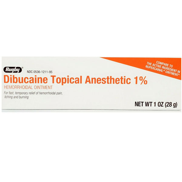 Buy Rugby Laboratories Dibucaine Topical Anesthetic Ointment 1% Tube 28g  online at Mountainside Medical Equipment