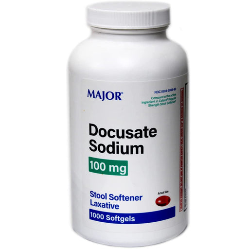 Buy Major Pharmaceuticals Docusate Sodium Stool Softener Laxative Softgels 1000 Count  online at Mountainside Medical Equipment