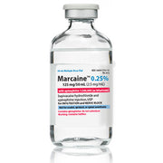 Vial of Marcaine (Bupivacaine Hydrochloride) 125 mg/50 mL with Epinephrine 1:200,000 for local anesthesia and pain control in surgery.