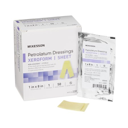 McKesson Xeroform Petrolatum Dressing 1" X 8" Gauze Bismuth Tribromophenate Sterile 50/bx | Mountainside Medical Equipment 1-888-687-4334 to Buy