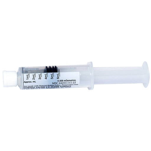 IV Flush Syringes | Medefil Prefilled Sodium Chloride 0.9% IV Flush Syringes 3 mL fill in 6 mL x 60/Box
